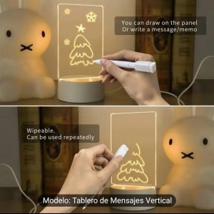 Lámpara Nocturna LED con Pizarra ¡Dibuja y Crea!